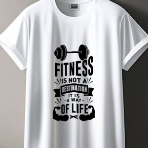 Remera estampa FITNESS IS NOT A DESTINATION IT IS -A WAY- OF LIFE
