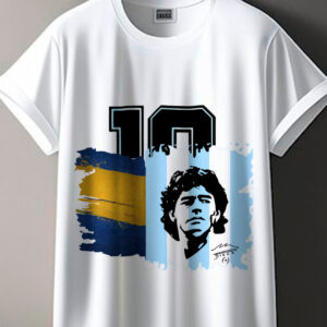 Remera estampada Diego Maradona Boca Junios/ Selección