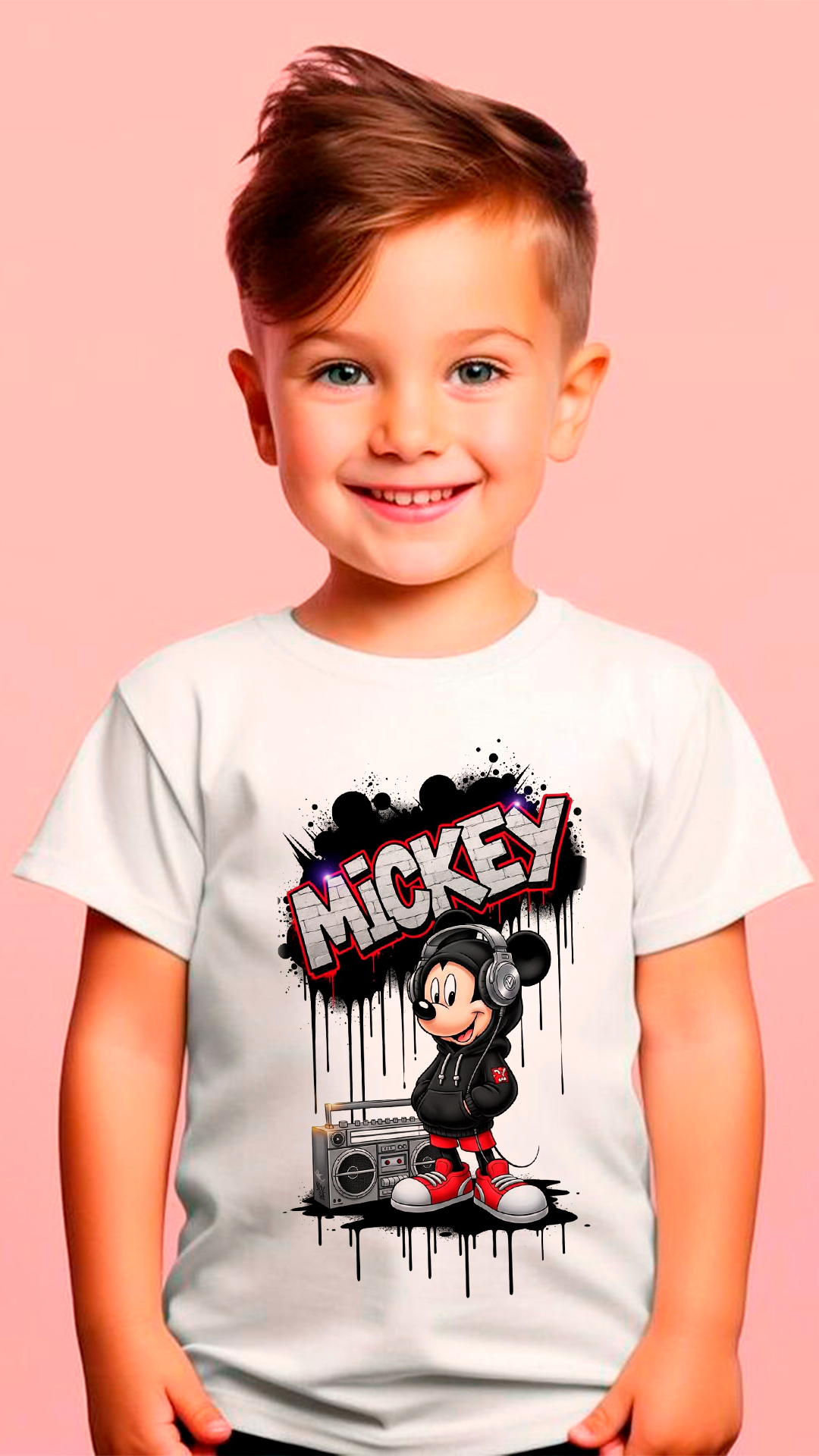 Remera infantil estampada Mickey urbano