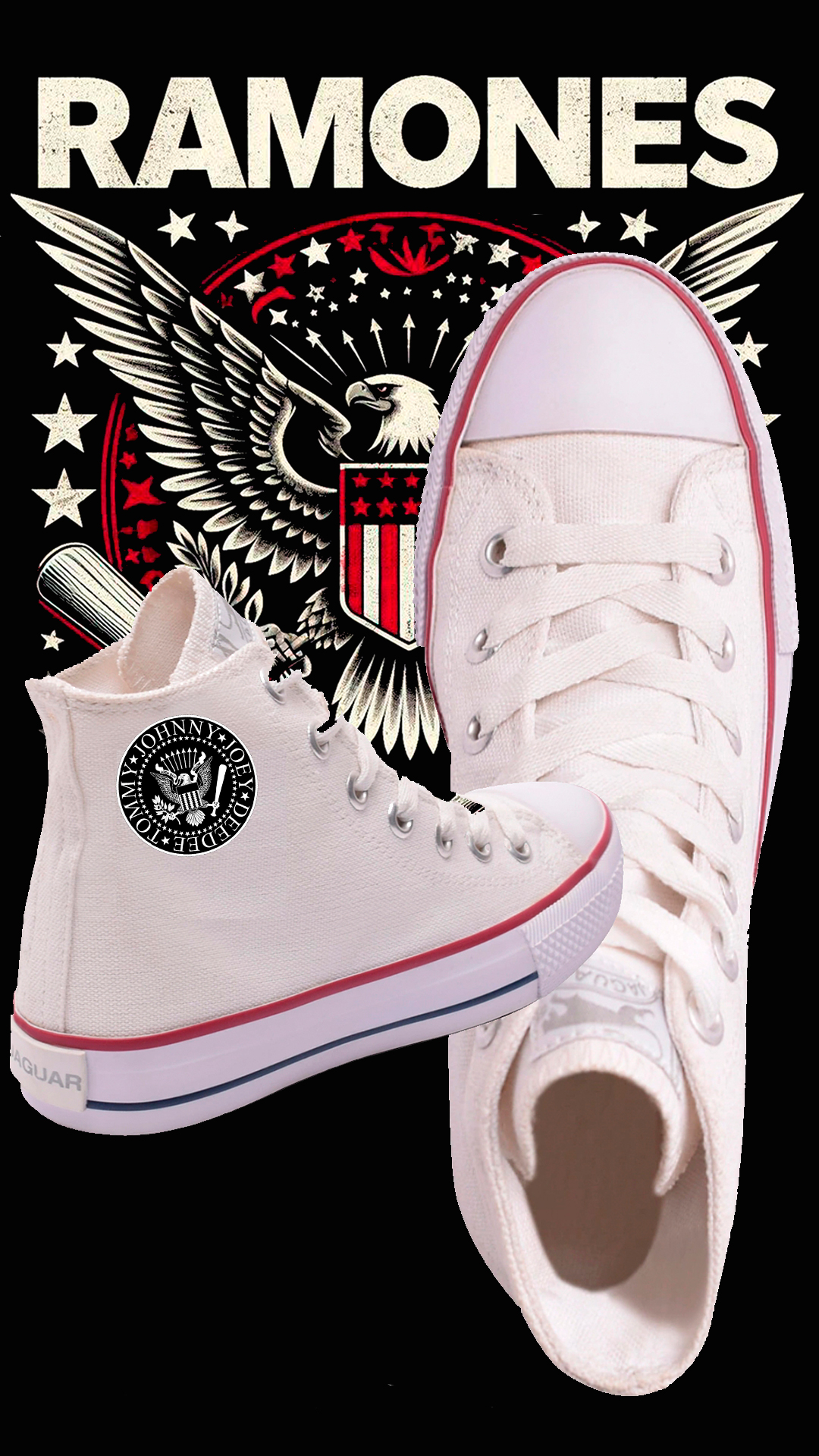 Zapatillas caña alta estampadas Ramones