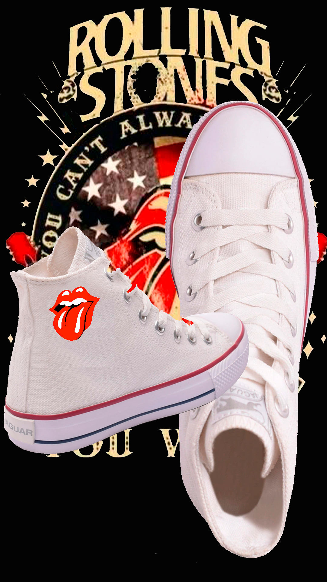 Zapatillas caña alta estampadas Rollig Stone